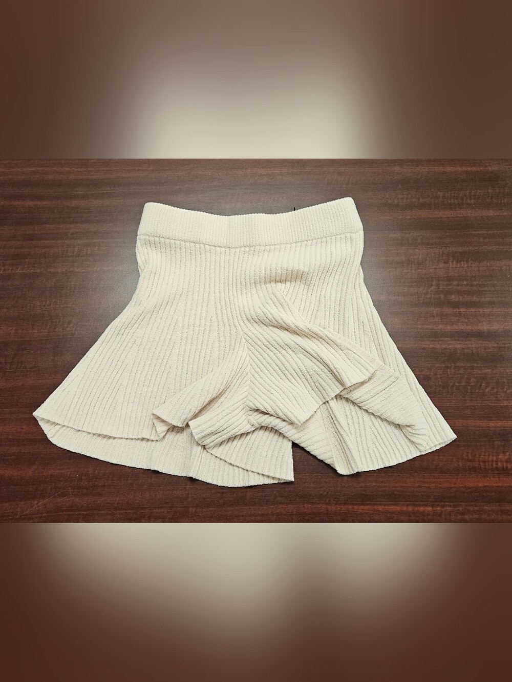 UGG Cream Ribbed High-Waist Knit Shorts In Sand